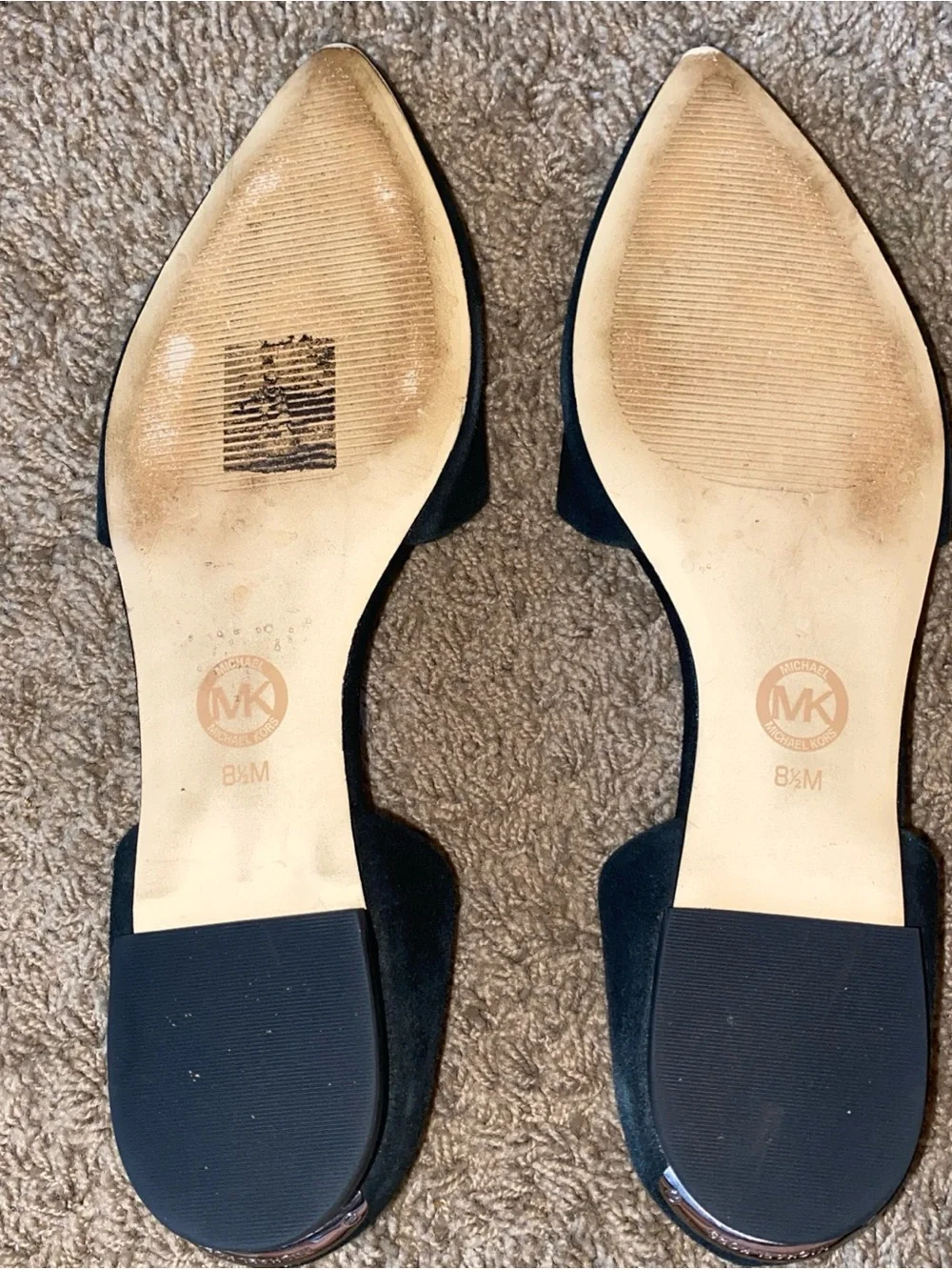 Michael Kors D'Orsay Black Suede Shoes 8.5 M Pointed Toe Leather Career Casual